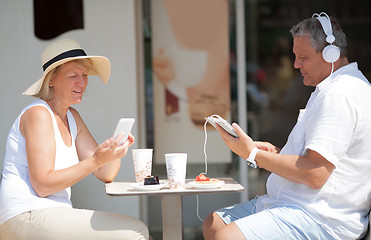 Image showing Middle-aged couple relaxing on summer vacation