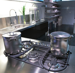 Image showing modern kitchen with saucepan