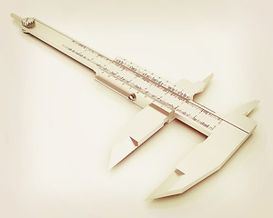 Image showing Vernier caliper . 3D illustration. Vintage style.