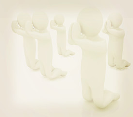 Image showing 3d mans on his knees. Christian prayer concept. 3D illustration.