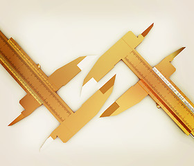 Image showing Calipers on a white background. 3D illustration. Vintage style.