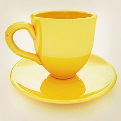 Image showing mug on a white. 3D illustration. Vintage style.