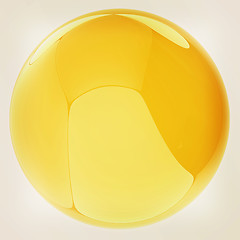 Image showing Glossy yellow sphere . 3D illustration. Vintage style.