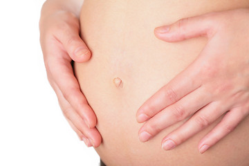 Image showing belly of the pregnant woman