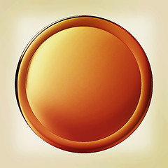 Image showing Golden Web button isolated on white background. 3D illustration.