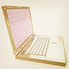 Image showing Laptop. 3D illustration. Vintage style.