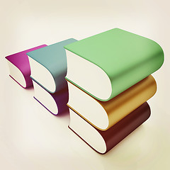 Image showing Glossy Books Icon isolated on a white background. 3D illustratio