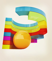 Image showing Abstract colorful structure with ball in the center . 3D illustr