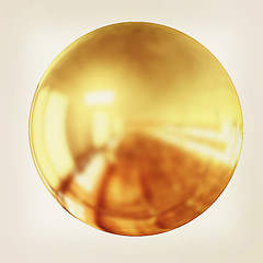 Image showing Gold Ball 3d render . 3D illustration. Vintage style.