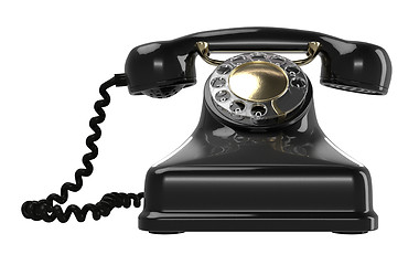 Image showing Vintage black telephone