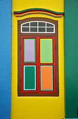 Image showing Colorful facade of building in Little India, Singapore