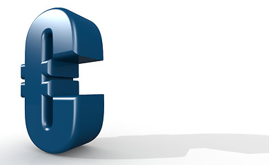 Image showing Euro sign blue in white