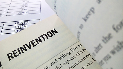 Image showing Reinvention word on the book