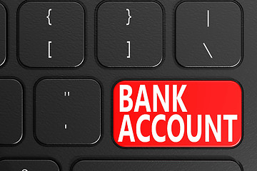 Image showing Bank account on black keyboard