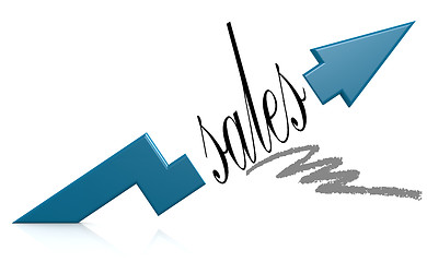 Image showing Blue arrow with sales word