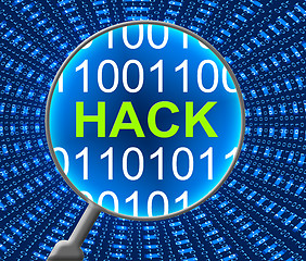 Image showing Hack Online Shows Web Site And Communication