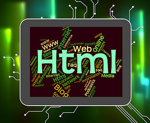 Image showing Html Word Indicates World Wide Web And Code