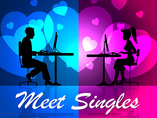 Image showing Meet Singles Means Search For And Adoration