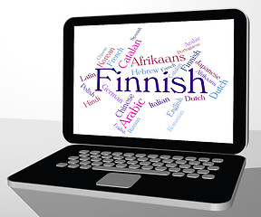 Image showing Finnish Language Indicates Translator Finland And Wordcloud