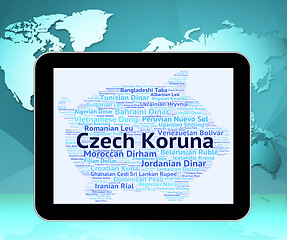 Image showing Czech Koruna Represents Exchange Rate And Coin