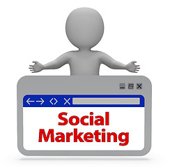 Image showing Social Marketing Webpage Represents Networking Online And Websit