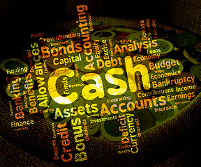 Image showing Cash Word Indicates Text Save And Currency