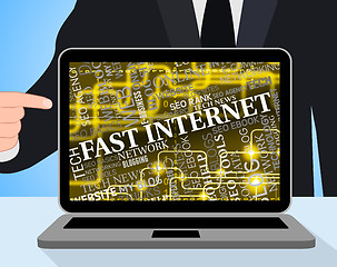 Image showing Fast Internet Represents High Speed And Computer