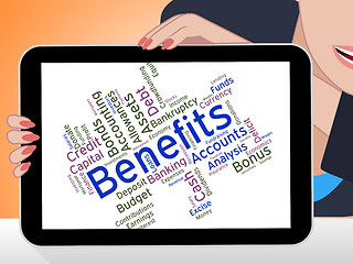 Image showing Benefits Word Indicates Compensation Rewards And Pay