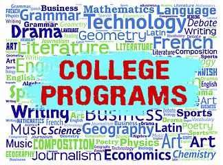 Image showing College Programs Represents Education Learning And Classes