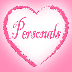 Image showing Personals Heart Means Advertisement Loneliness And Romantic