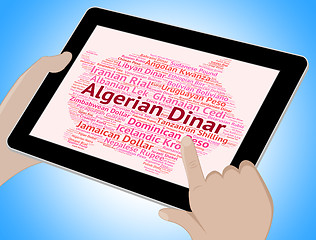 Image showing Algerian Dinar Represents Worldwide Trading And Broker