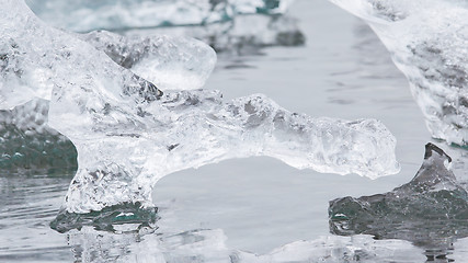 Image showing Close-up of melting ice in Jokulsarlon - Iceland