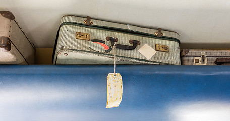 Image showing Old suitcase for cabin baggage - Selective focus