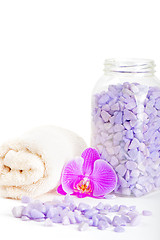 Image showing Bath accessories on the light background