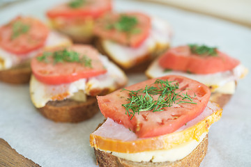 Image showing sandwiches on table