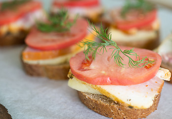 Image showing sandwiches on paper