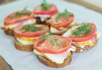 Image showing sandwiches on paper