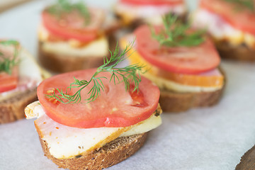 Image showing sandwiches on paper