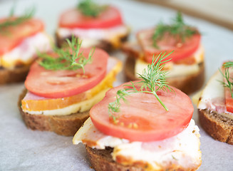 Image showing sandwiches on paper