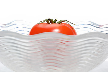 Image showing Berries, Tomato in Glass Vase