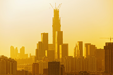 Image showing chinese city at sunset