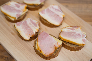 Image showing sandwiches on a board