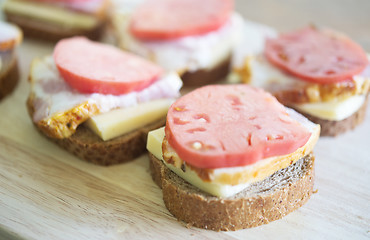 Image showing sandwiches on a board