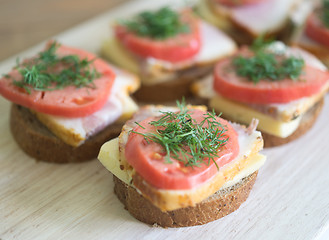 Image showing sandwiches on a board