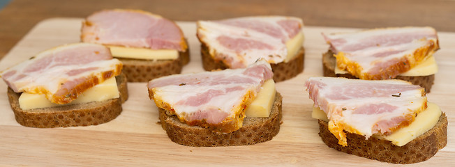 Image showing sandwiches on a board