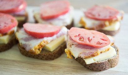 Image showing sandwiches on a board