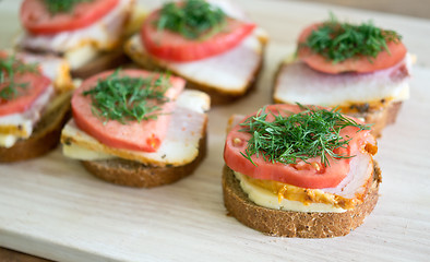 Image showing sandwiches on a board