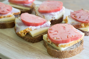 Image showing sandwiches on a board