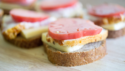 Image showing sandwiches on a board