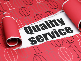 Image showing Business concept: black text Quality Service under the piece of  torn paper